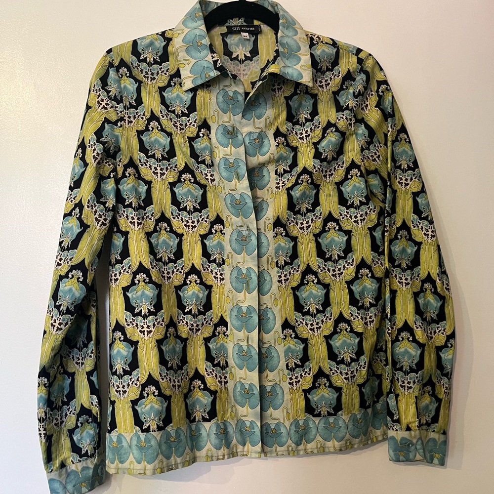 Anna Sui Vibrant Patterned Button Up shirt